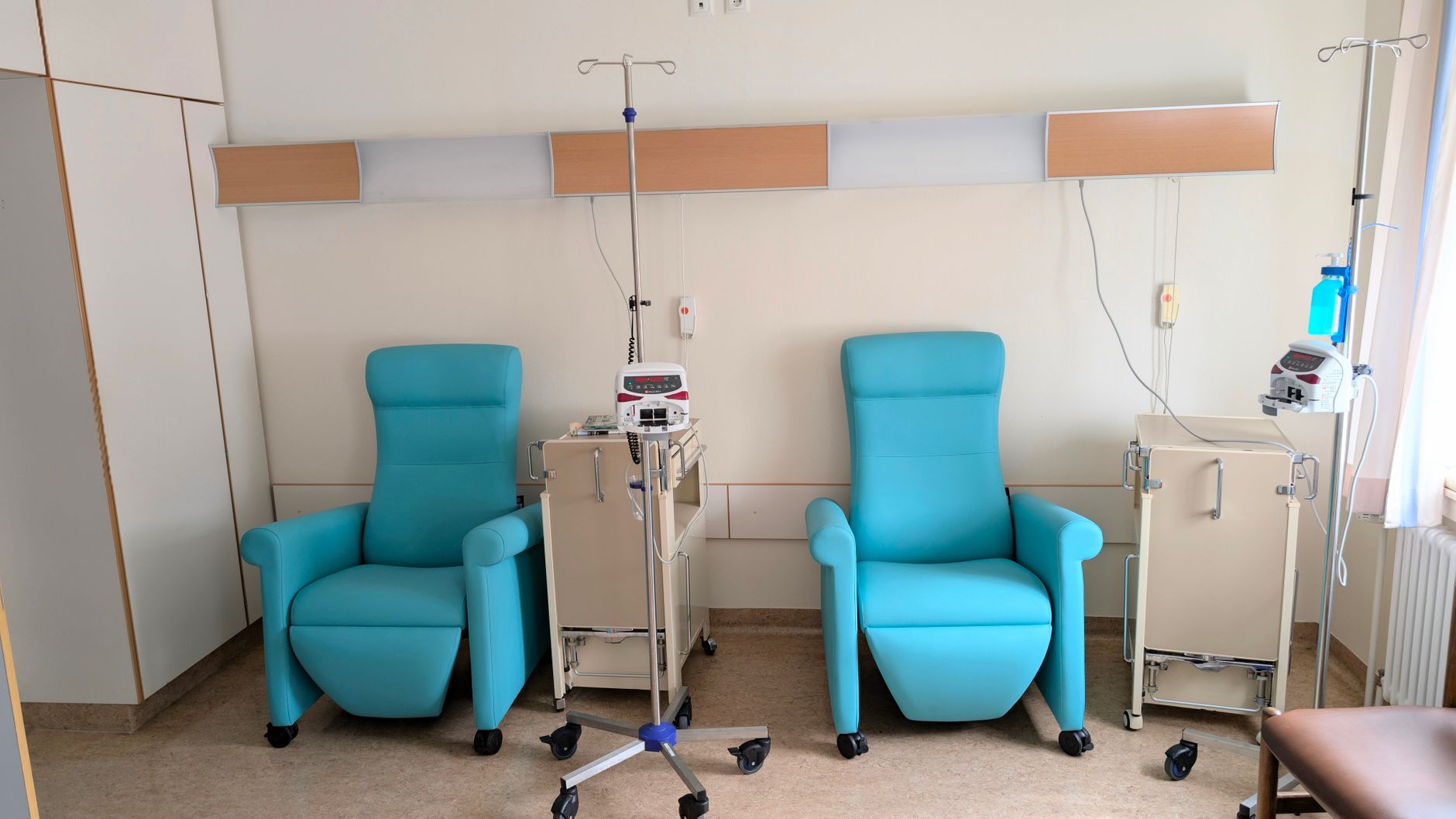 Infusion chairs in a treatment room